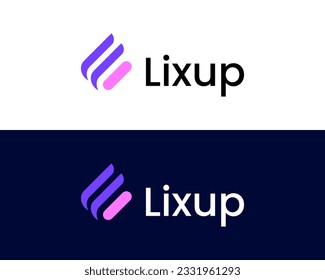 Abstract letter LU logo, LU monogram letter logo