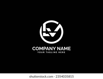 Abstract letter LV circle geometric design symbol logo vector. LV logo vector. LV circle vector. Initial LV letter Logo design vector template. Abstract letter logo design
