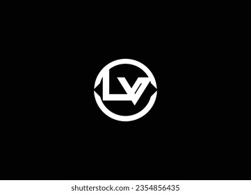 Abstract letter LV circle geometric design symbol logo vector. LV logo vector. LV circle vector. Initial LV letter Logo design vector template. Abstract letter logo design