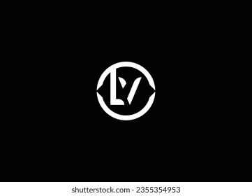 Abstrakter Buchstabe LV Kreis geometrisches Design Symbol Logo Vektorgrafik. LV-Logo-Vektorgrafik. LV-Kreisvektor. Initial LV-Buchstaben Logo Design Vektorvorlage. Logo-Design für abstrakte Buchstaben