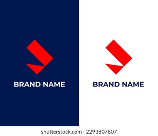 Abstract letter LV red logo concept design