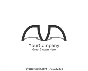 abstract letter M, AA  logo concept vector illustration