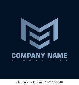 abstract letter M arrow vector logo