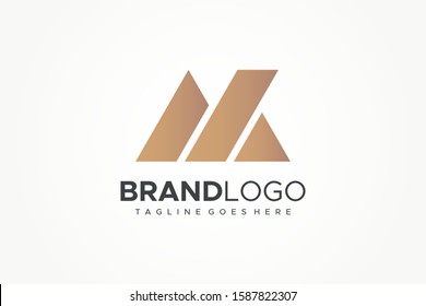 Abstract Letter M and B Logo Geometric Triangle. Flat Vector Logo Design Template Element