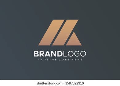 Abstract Letter M and B Logo Geometric Triangle. Flat Vector Logo Design Template Element