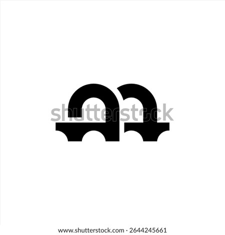 Abstract Letter M bridge logo design vector
