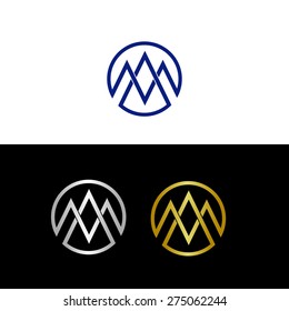  Abstract letter M in circle shape