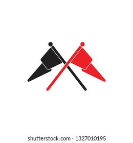 abstract letter m cross flag design logo vector