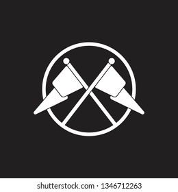 abstract letter m cross flag design logo vector