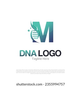 Resumen de la letra M y del logotipo del vector de ADN