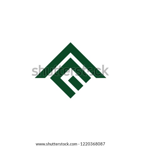 abstract letter m e arrow up logo vector Stok fotoğraf © 