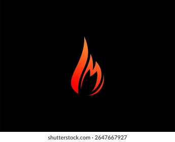 Abstract Letter M fire or Fire M logo concept vector icon