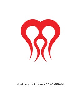 abstract letter m flying flame design logo