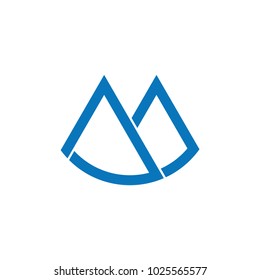 abstract letter m geometric logo vector