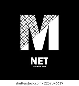 Abstract letter M line net vector logo design. Suitable for business, poster, card, net symbol and initial