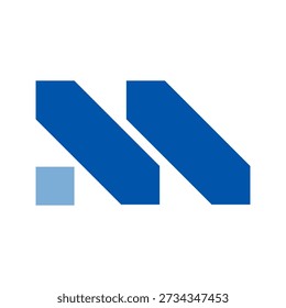 Abstract letter M logo built from pixel and block shapes. Modern geometric monogram design ideal for technology startups, software brands, digital platforms, data companies, and contemporary corporate