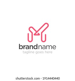 abstract letter M logo concept, vector m logo design
