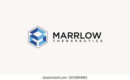 Abstract Letter M Logo Concept. Creative Science, Laboratory Vector Icon.