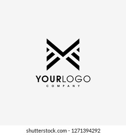 Abstract letter M logo design template. Line creative sign. Universal vector icon. - Vector