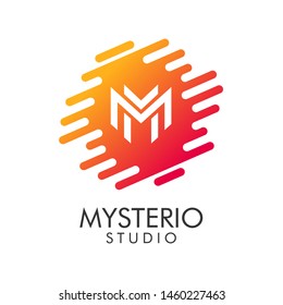 abstract letter m logo design