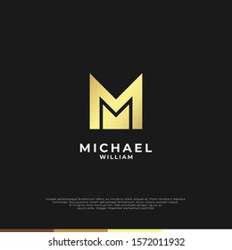 Abstract letter M logo design. Linear creative monochrome monogram symbol. Universal elegant vector icon. Premium business finance logotype.