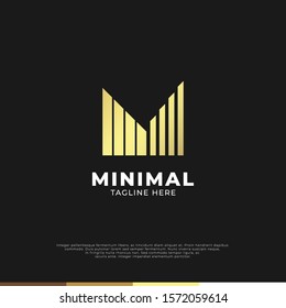Abstract letter M logo design. Linear creative monochrome monogram symbol. Universal elegant vector icon. Premium business finance logotype.