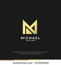 Abstract letter M logo design. Linear creative monochrome monogram symbol. Universal elegant vector icon. Premium business finance logotype.