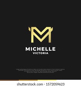 Abstract letter M logo design. Linear creative monochrome monogram symbol. Universal elegant vector icon. Premium business finance logotype.