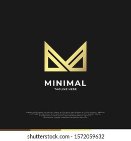 Abstract letter M logo design. Linear creative monochrome monogram symbol. Universal elegant vector icon. Premium business finance logotype.