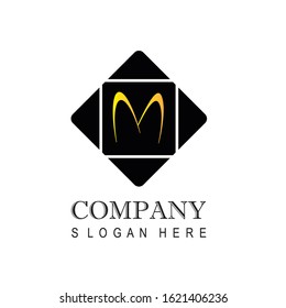 Abstract letter M logo design