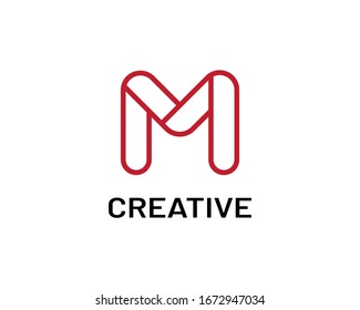 Abstract letter M logo design with modern style
