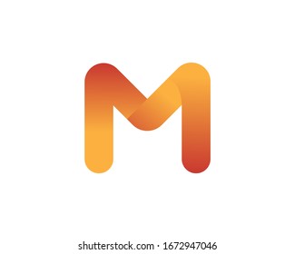 Diseño del logotipo M de letra abstracta con estilo moderno