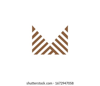 Diseño del logotipo M de letra abstracta con estilo moderno