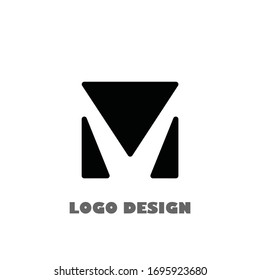 abstract letter m logo design