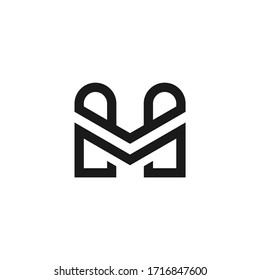 Entwurf des abstrakten Buchstabens M Logo