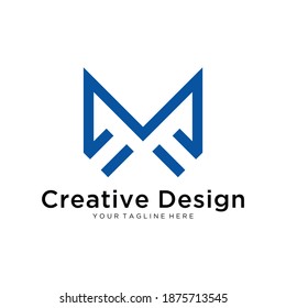 Abstract letter M logo design. Creative linear monogram symbol. Elegant universal vector icon. Premium business finance logotype.