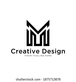 Abstract letter M logo design. Creative linear monogram symbol. Elegant universal vector icon. Premium business finance logotype.