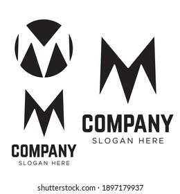 Diseño del logotipo de la letra abstracta M. Diseño de logotipo de línea M de letra 