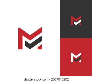 Abstract letter M logo design. Creative, Premium Minimal emblem design template
