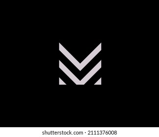 Abstract letter M logo design template. Premium linear monochrome symbol. Universal elegant real estate, hotel, cosmetics, sign vector icon logotype.