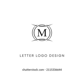 Letra abstracta diseño del logotipo M, logotipo de letra de estilo minimalista, diseño del vector del icono M de texto