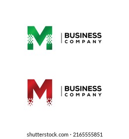 Diseño de logotipo de letra abstracta M con flecha de triángulos avanzando para la compañía de logística financiera