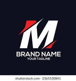 abstract letter M logo design