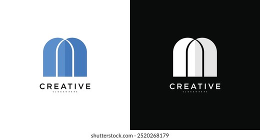 Abstract letter M logo design. Modern logo idea. Premium Vector