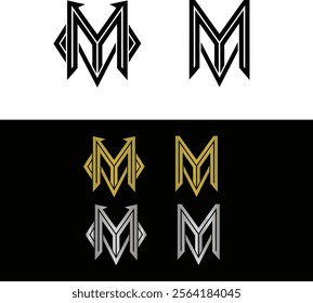 Abstract letter M logo design, letter M monogram