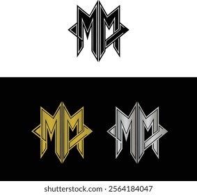 Abstract letter M logo design, letter M monogram