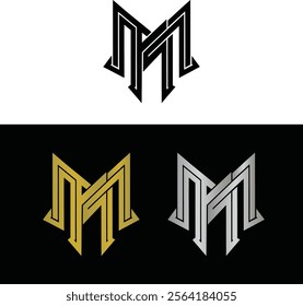 Abstract letter M logo design, letter M monogram