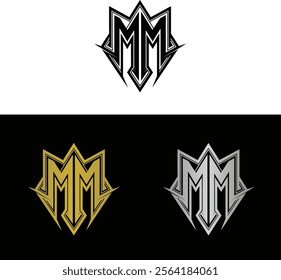 Abstract letter M logo design, letter M monogram