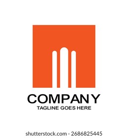 Abstract Letter M Logo Design Template, Modern Square Symbol for Corporate Business, Real Estate, or Finance Company Icon.