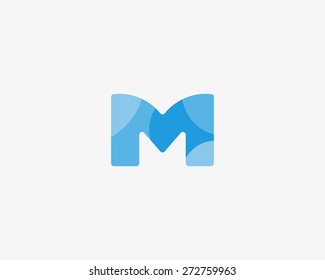 Abstract letter M logo design template. Colorful creative sign. Universal vector icon.